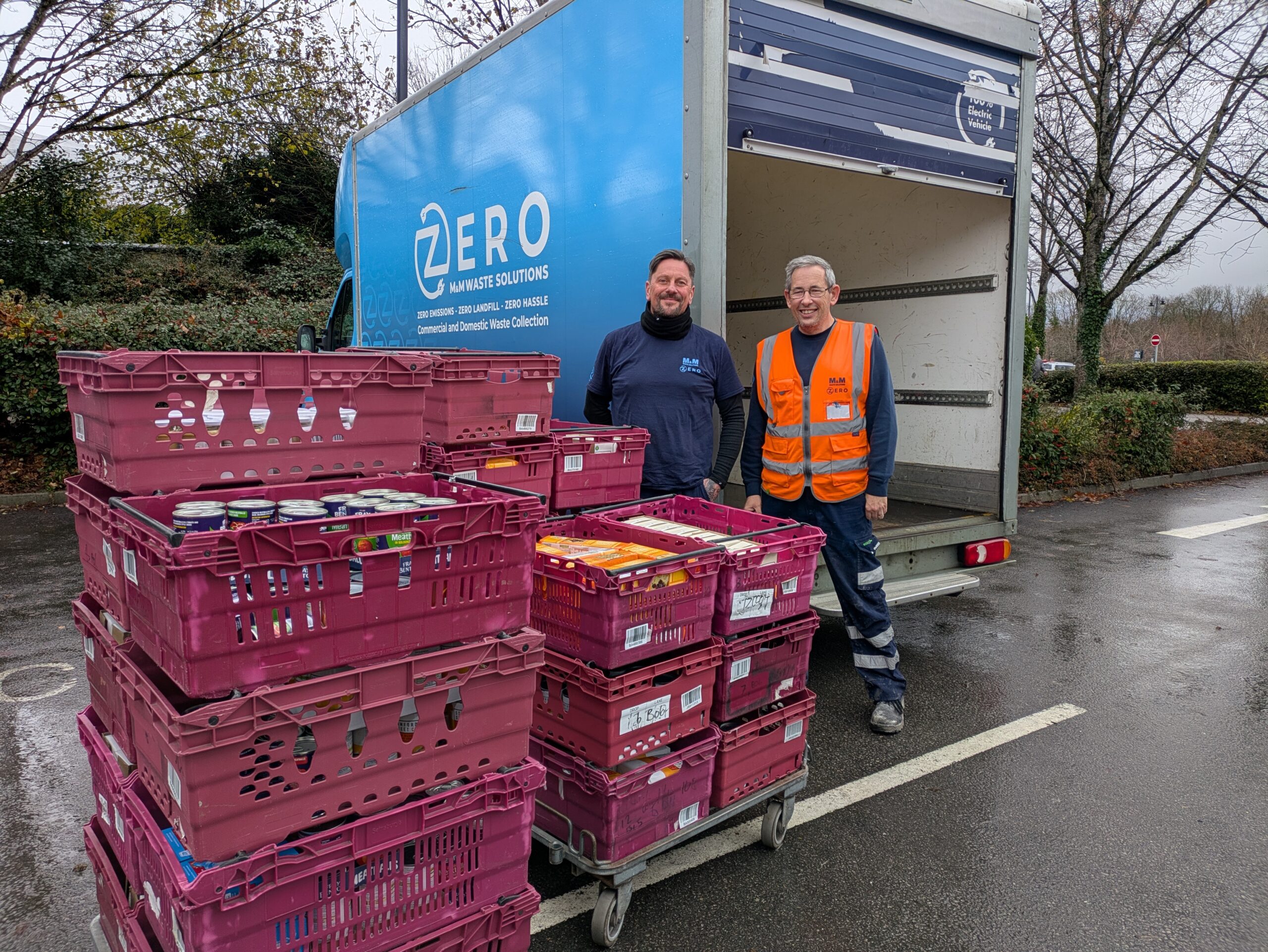 two men beside a van